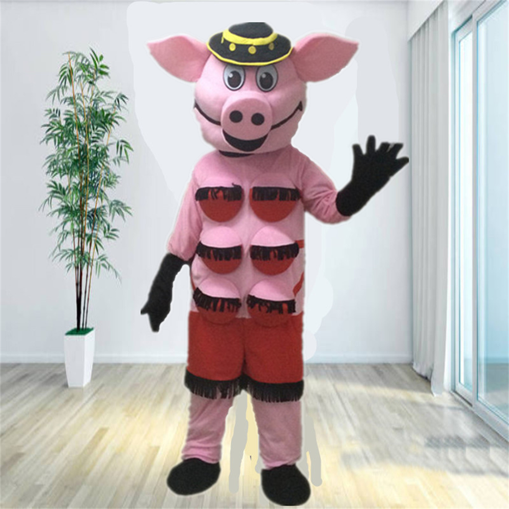 定制母猪卡通人偶服装欢乐猪动漫人物头套三头猪人穿玩偶服厨师猪