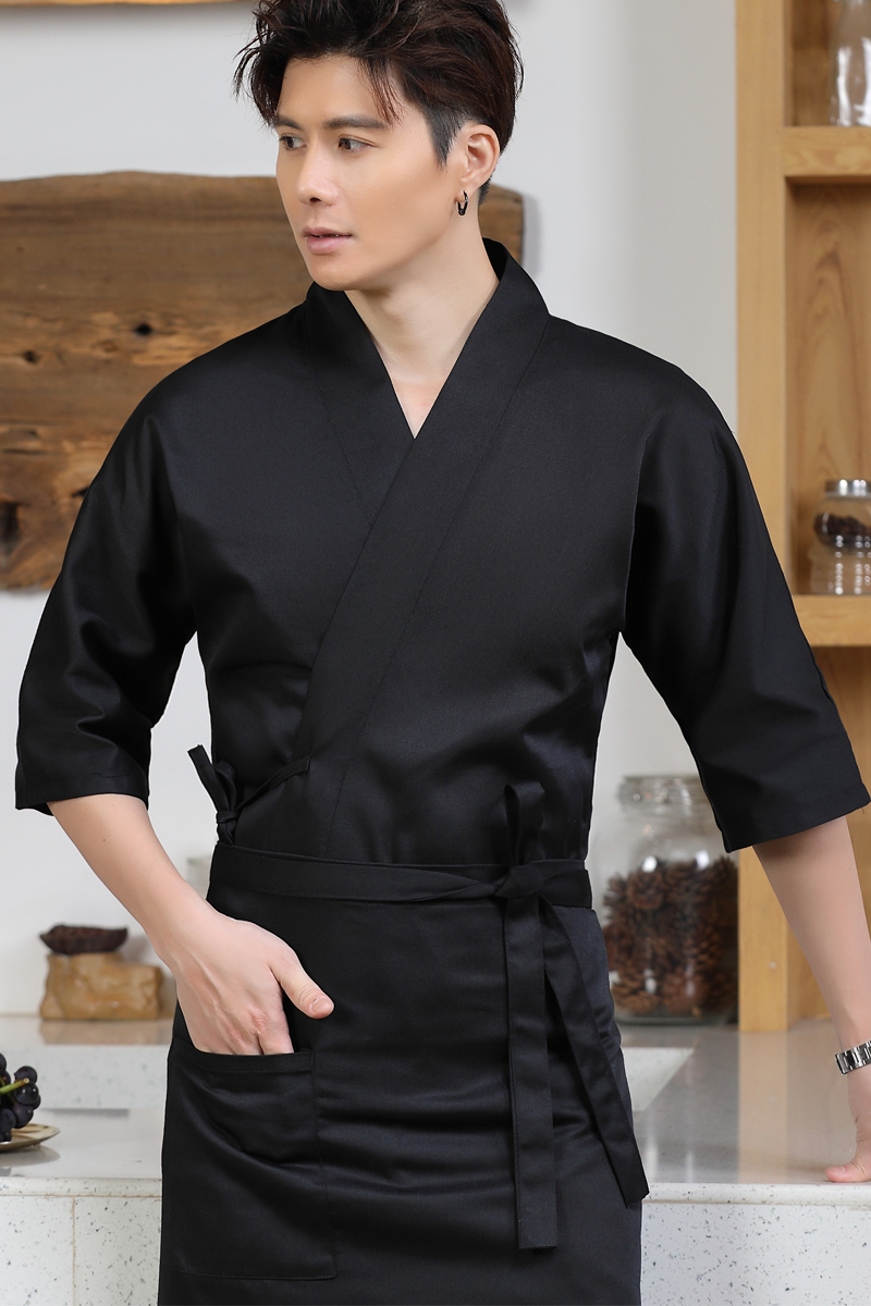 定制日式厨师服料理服寿司刺身和服韩国烤肉日本服务员工作服套装