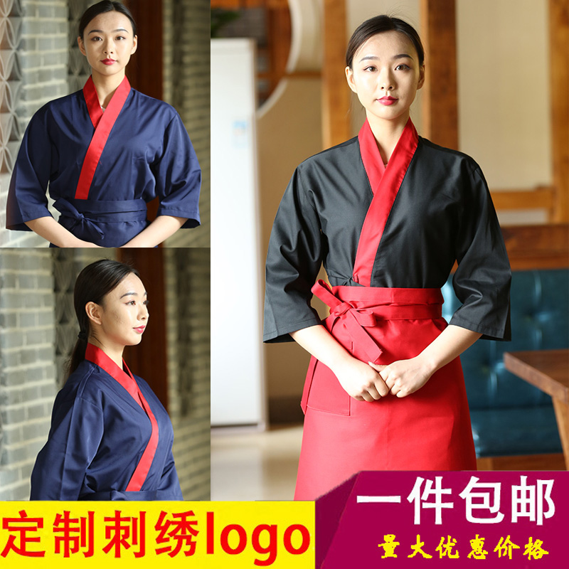 韩国日式餐厅厨师酒店服务员工作服装夏男女款日本料理寿司工作服