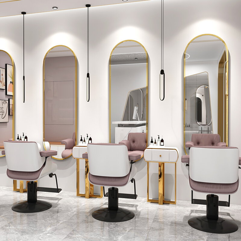 理发店镜台发廊专用美容美发店装修墙面用品免打孔挂墙式网红镜子