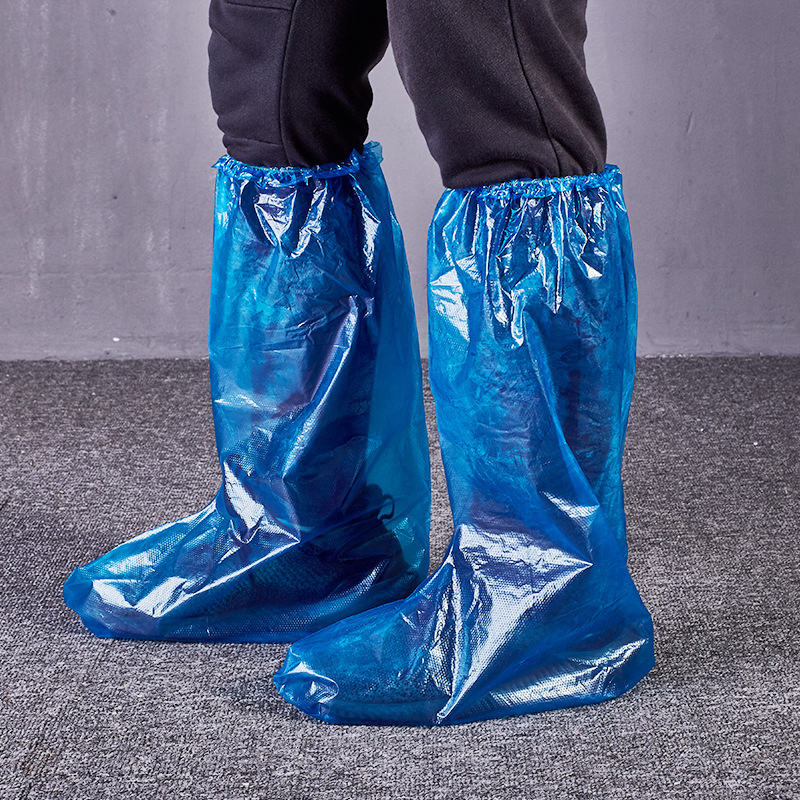 加厚加长款一次性鞋套 加厚防雨防尘防护靴套养殖场脚套厂家