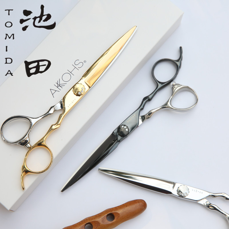 新款池田TOMIDA导师版专业撞色美发剪刀高钴合金超级锋利综合剪刀