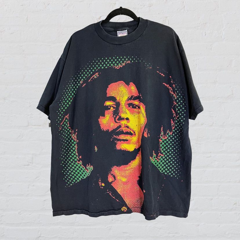 雷鬼乐鼻祖Bob Marley鲍勃马利美式复古vintage重磅做旧短袖T恤