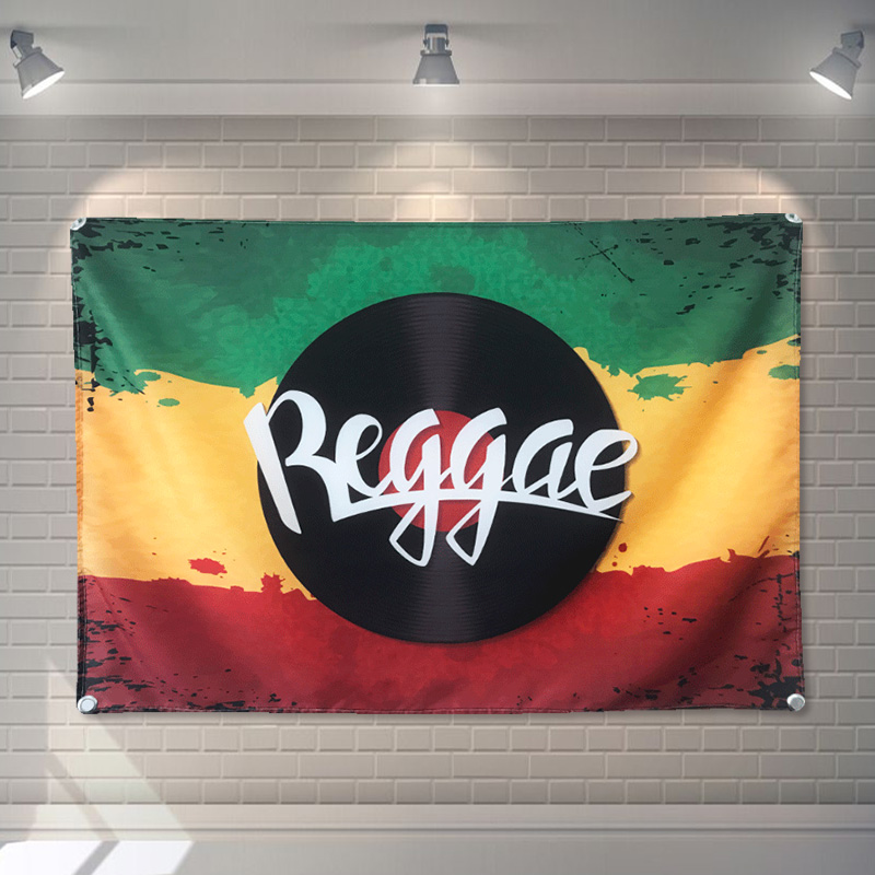 可定制雷鬼reggae挂布背景布挂旗酒吧琴行工作室直播复古墙装饰画