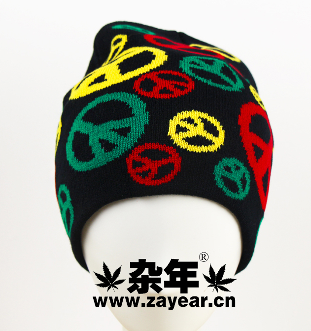 杂年文化新品男女牙买加雷鬼reggae反战嘻哈街舞针织帽毛线帽