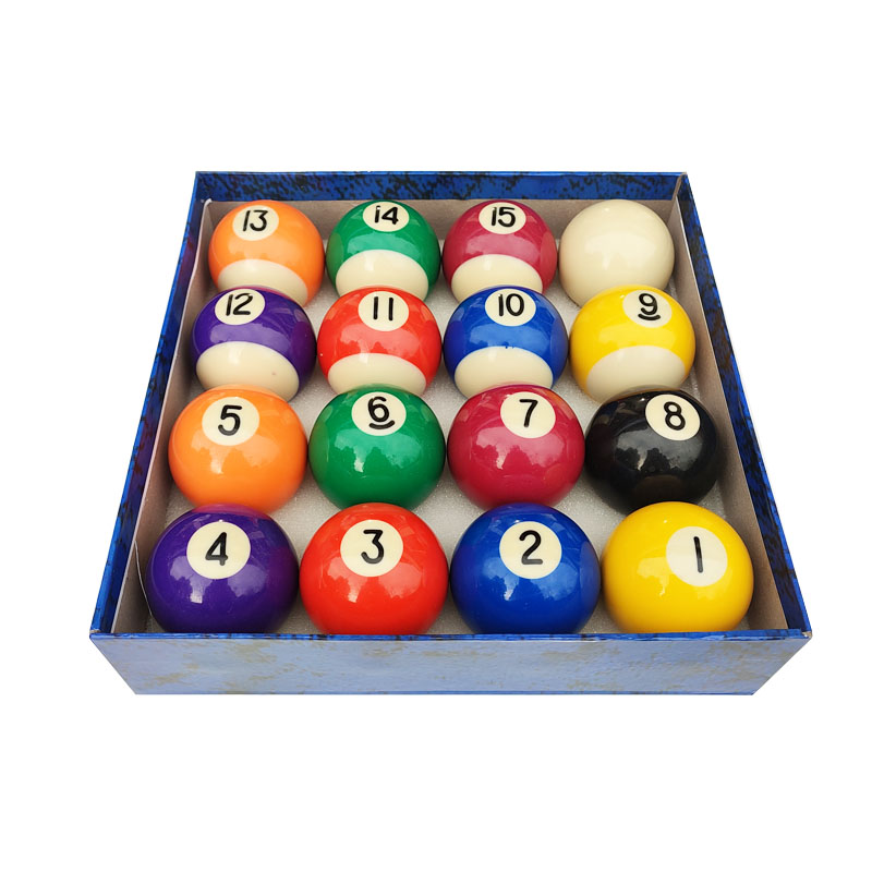 美女盒大号黑8台球子花式九球十六彩美式台球标准大号桌球5.72cm