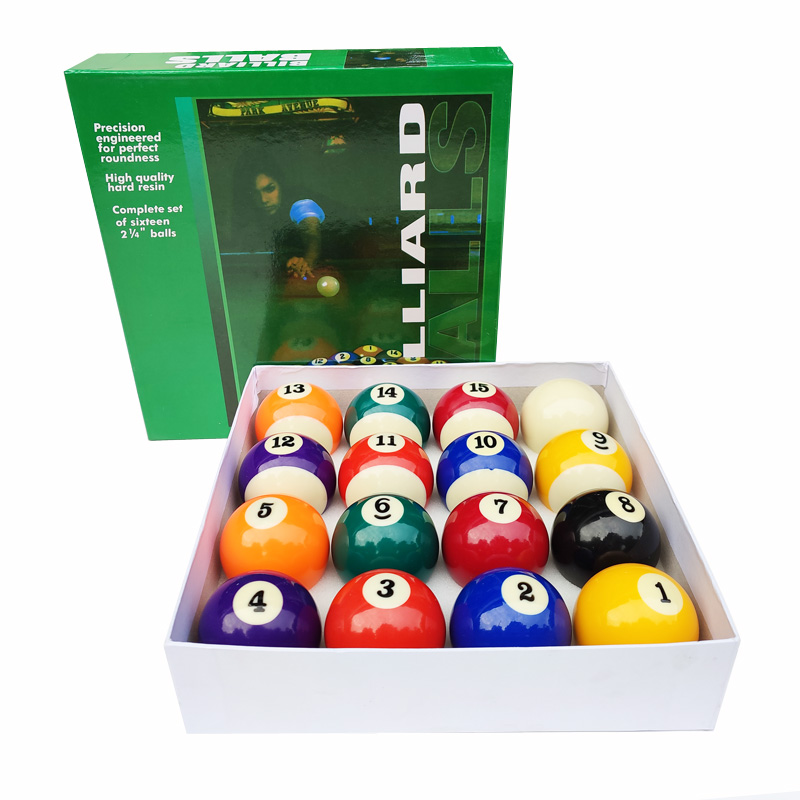 美女盒大号黑8台球子花式九球十六彩美式台球标准大号桌球Y5.72cm