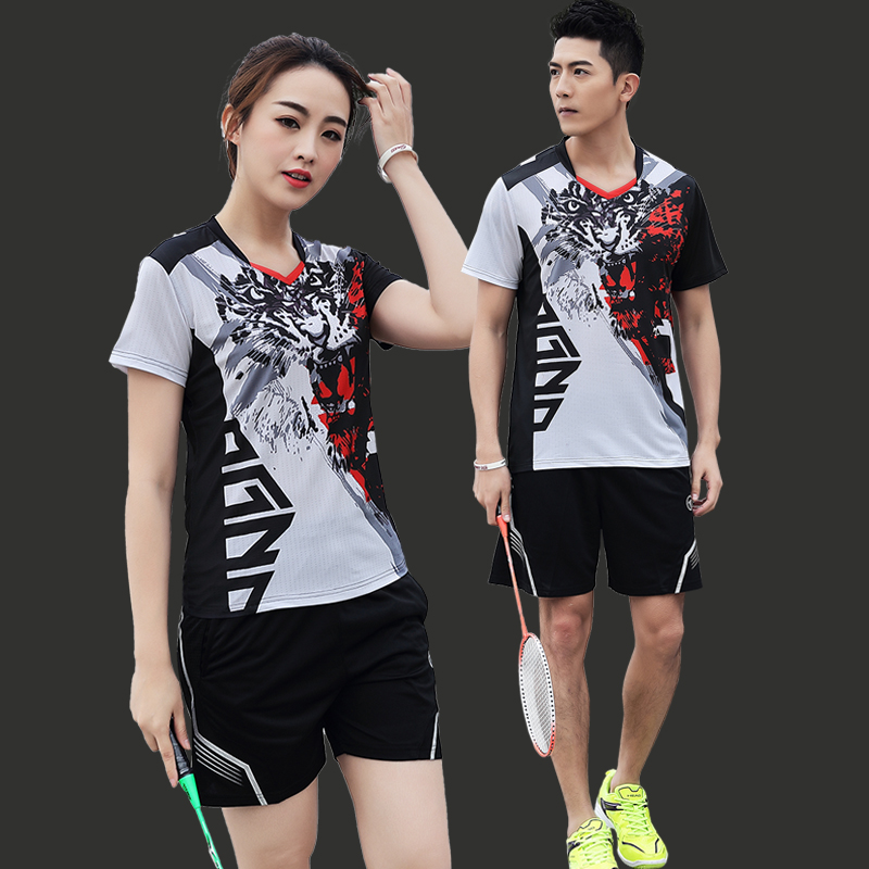羽毛球服套装男女2019夏季情侣团体定制速干透气短袖运动乒乓球衣