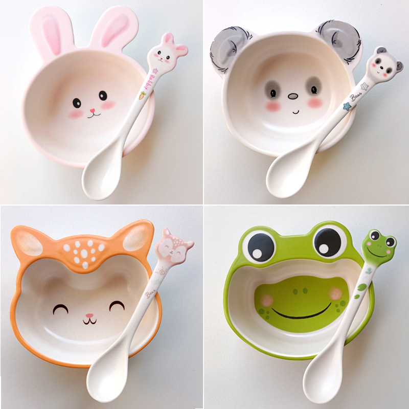 希尔小兔子儿童餐具碗宝宝碗餐厅家用幼儿园吃饭碗可爱婴儿辅食碗