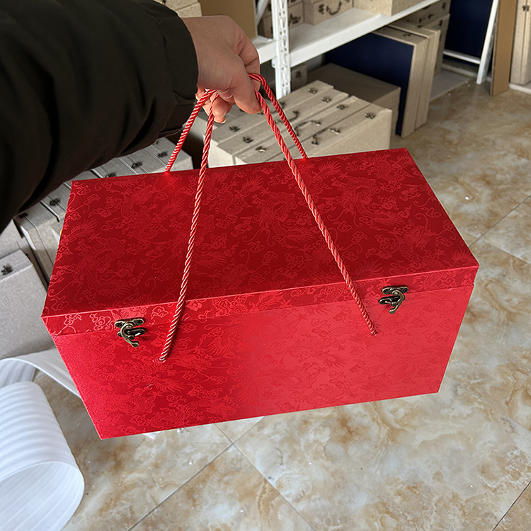 加厚压缩木材质碎棉内胆红色包装盒礼品盒空盒花瓶玉器工艺品礼盒