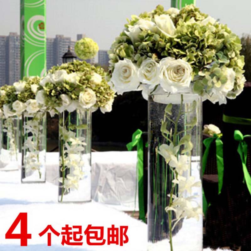 新款婚庆花瓶路引亚克力花瓶不易碎高透塑料花瓶签到台樱花摆件花