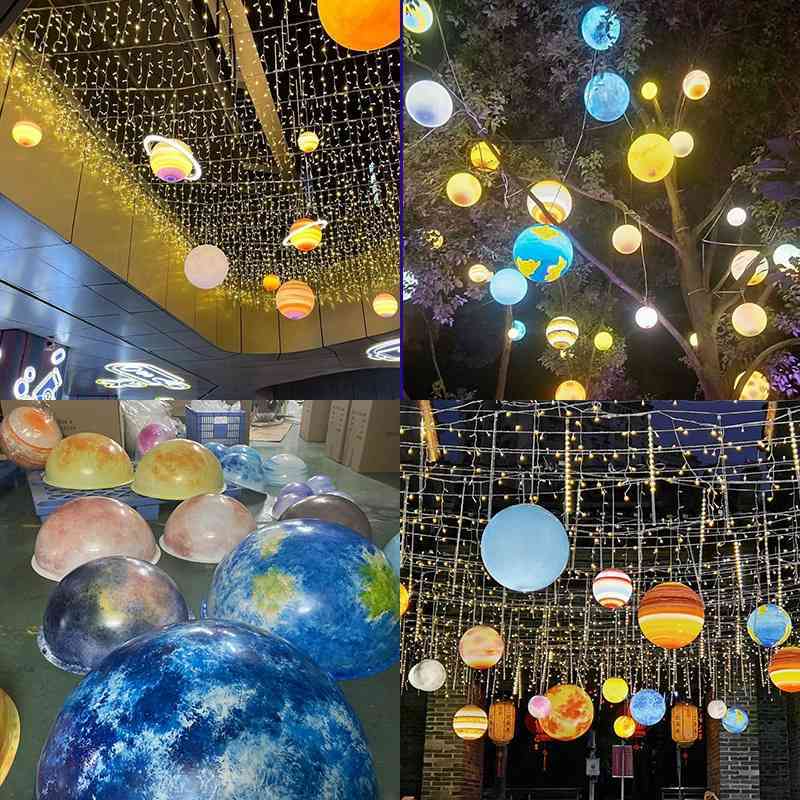 星球灯月球吊灯星空行星商场大厅幼儿园游乐场餐厅吧台艺术圆球形