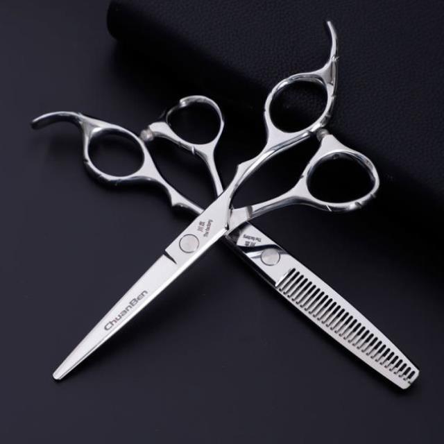 剪刀优质美发剪刀做促销理发剪LOGO平剪牙剪美发专业川本