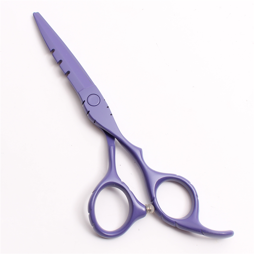 定制LOGO紫色烤漆理发店专用剪刀5.5/6寸平剪牙剪美发刘海打薄剪