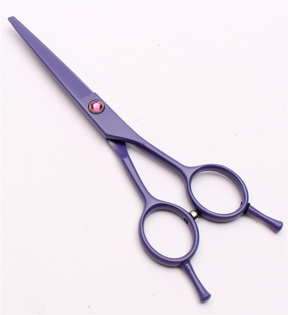 定制LOGO紫色A字剪刀5.5寸烤漆平剪美发剪牙剪打薄理发剪组合套装