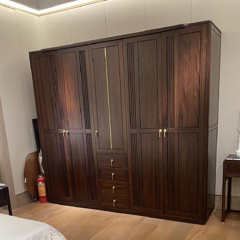 新款式实木衣柜家用卧室现代简约乌金木大容量收纳柜衣橱组合家俱