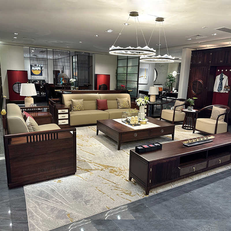 新中式实木沙发乌金木现代简约客厅别墅高端黑檀家具厂家定制沙发