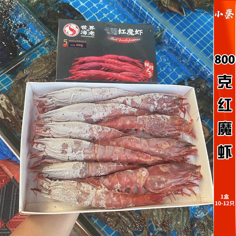 西班牙红魔虾海鲜水产大虾绯红虾刺身胭脂虾牡丹虾 1.6斤10-12只