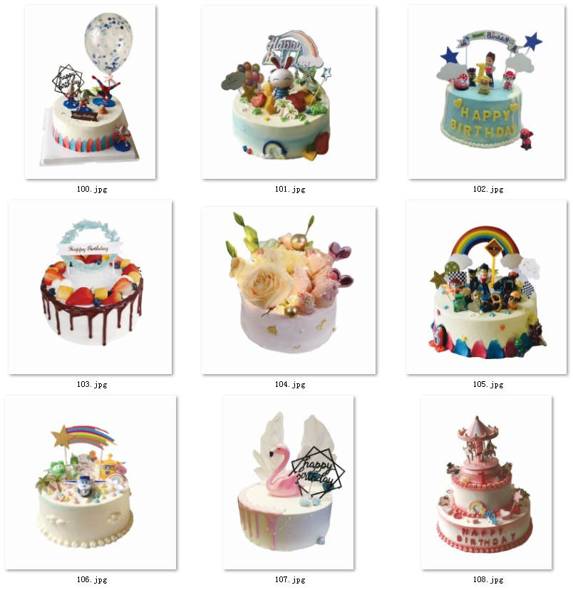 105-网红蛋糕图片生日蛋糕图片甜品烘焙卡通蛋糕图素材PSD免抠图