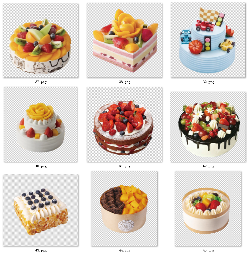 94-蛋糕图片生日蛋糕图片素材烘焙定制卡通网红蛋糕图片PSD免抠图