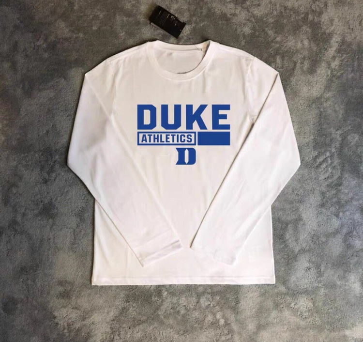 新款美式杜克北卡大学投篮热身篮球训练服休闲速干男长袖运动T恤