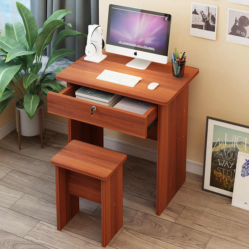电脑桌家用小尺寸学生学习桌写字台带抽屉书桌单人小型桌子课桌椅