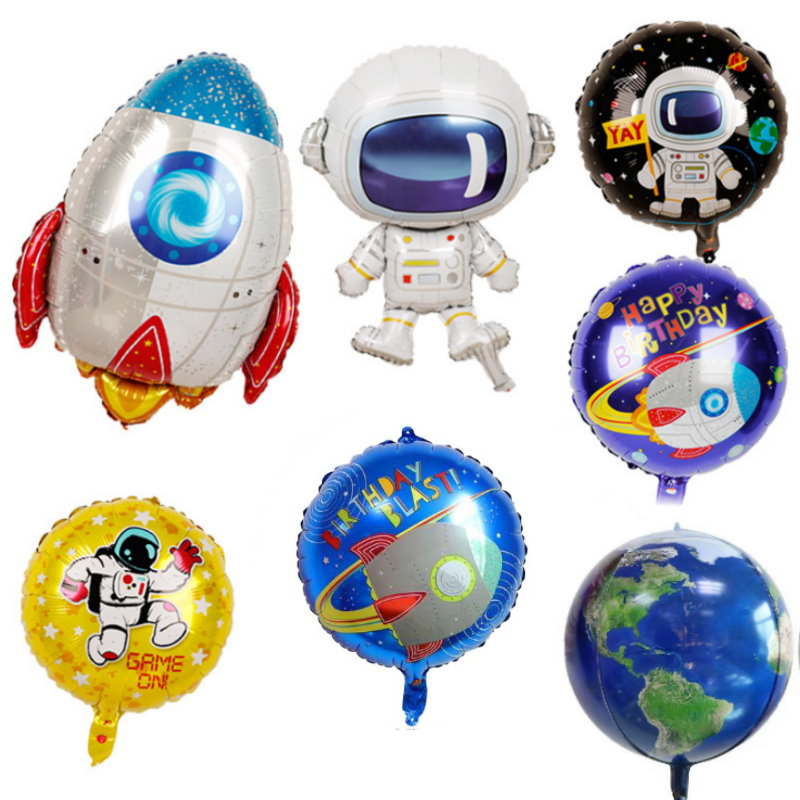 铝箔气球太空人宇航员火箭卡通 星空主题外星人儿童生日派对装饰