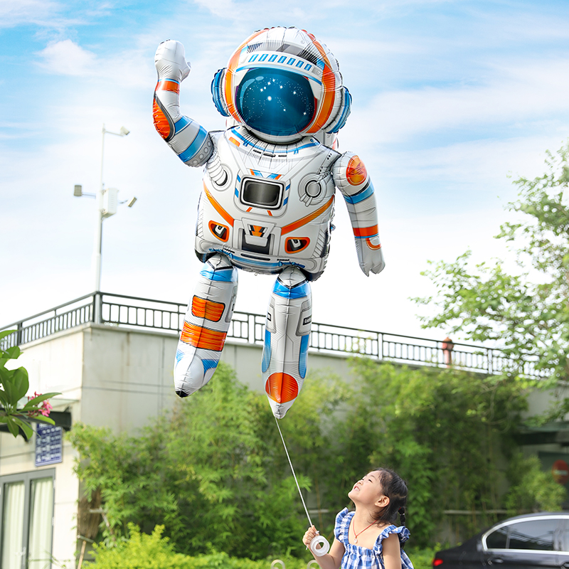 立体大号宇航员太空人主题火箭宝宝儿童生日派对聚会卡通铝膜气球
