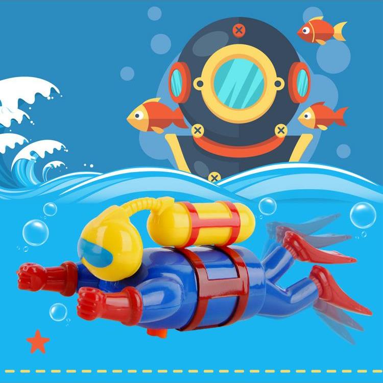 儿童玩具上链潜水员公仔戏水潜水人发条游泳洗澡玩具游泳馆玩具