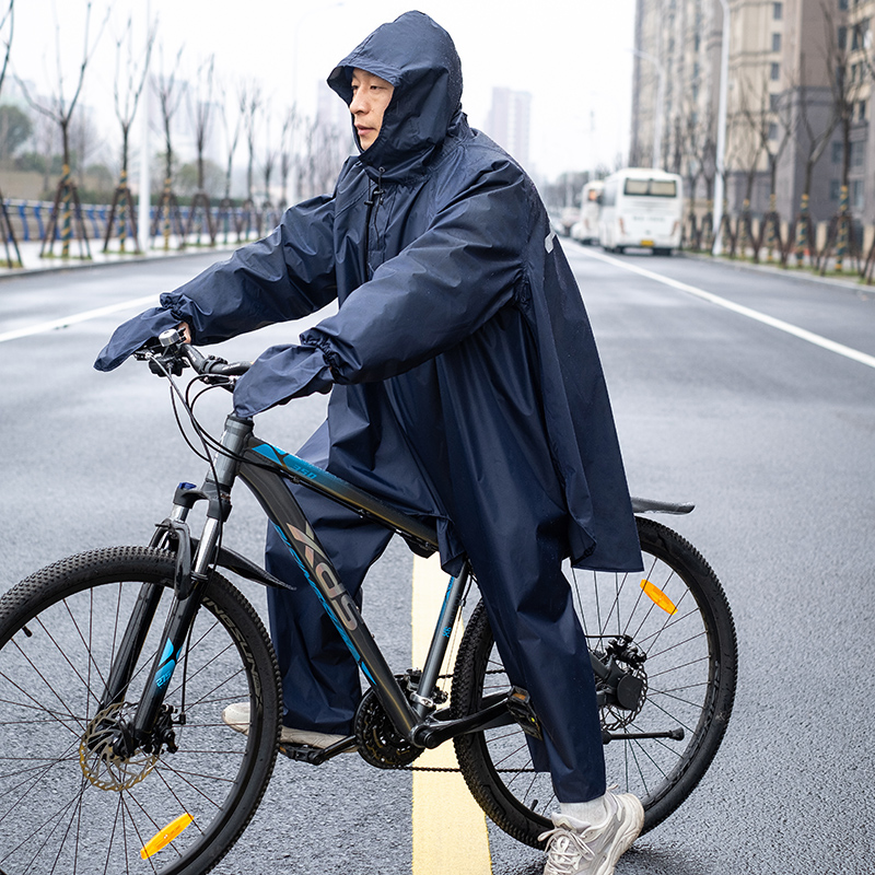 2024山地自行车雨衣学生男女电动自行车长款全身防暴雨雨披可背包