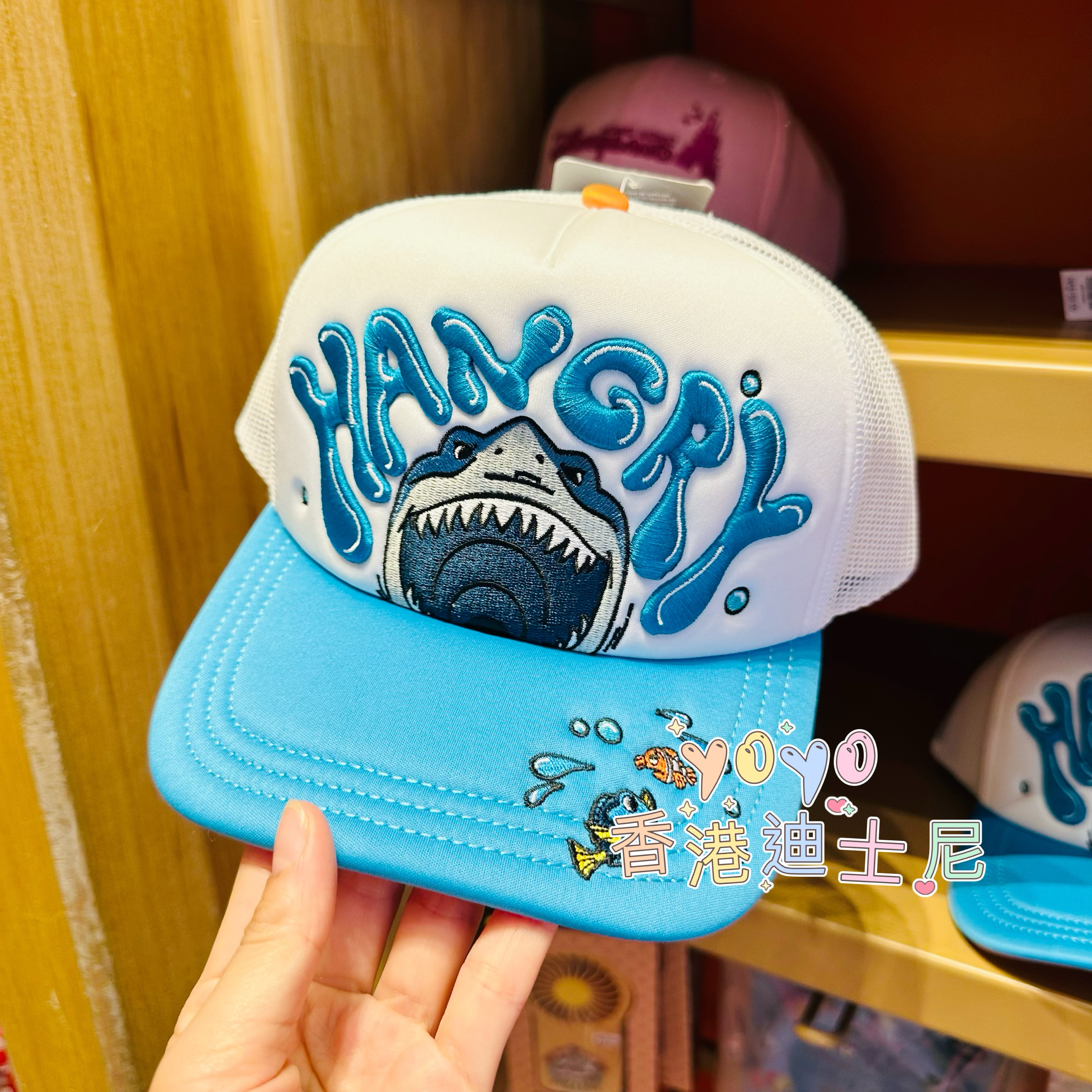 香港迪士尼 海底总动员 尼莫多莉 卡通成年款可调节棒球帽 帽子
