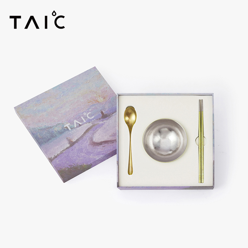 TAIC太可纯钛碗筷套装轻奢中式家用简约一人食餐具礼盒可定制logo