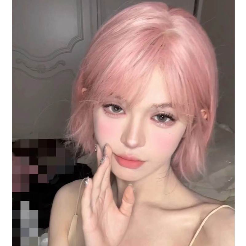 日常假发女短发女波波头发型粉色甜酷女生短直发清爽