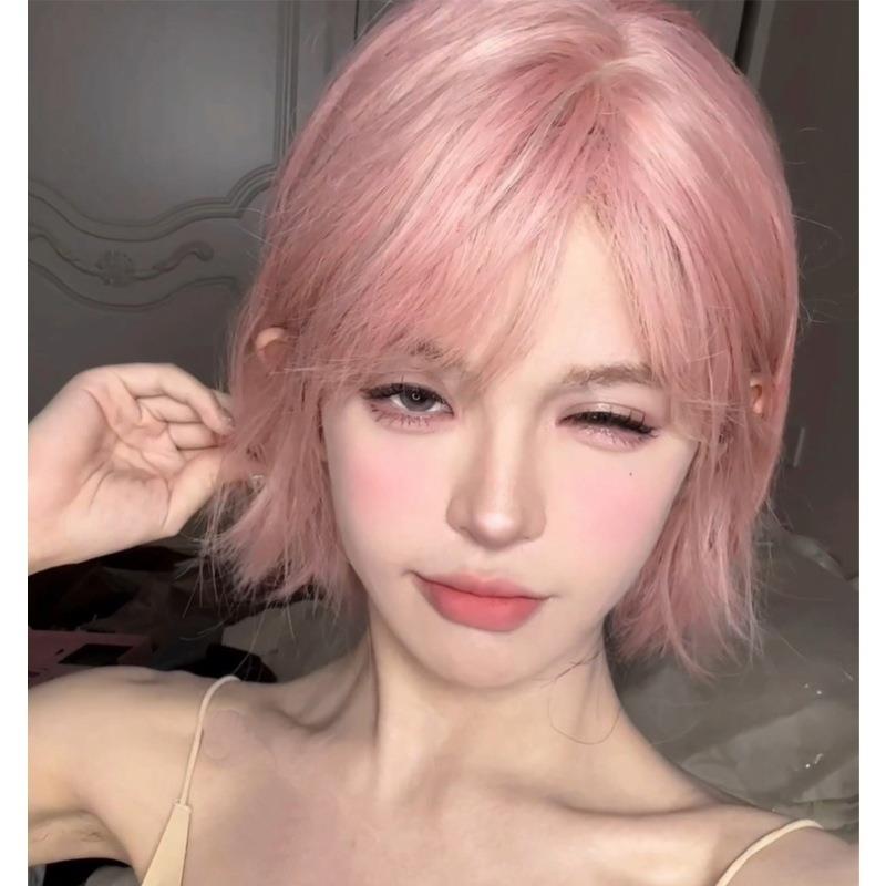 日常假发女短发女波波头发型粉色甜酷女生短直发清爽定制