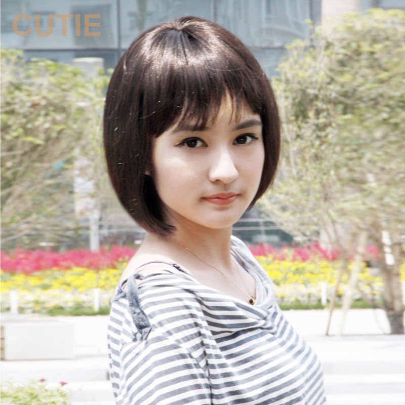 韩国女生假短发型 短款直发BOBO头发型修脸 空气感薄刘海蓬松短发