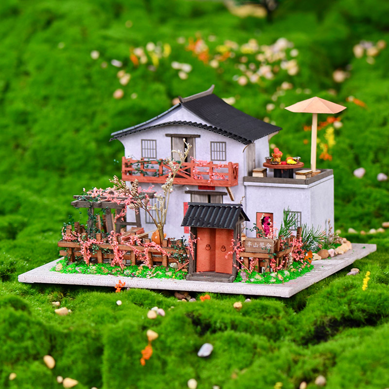 中国风田园庭院diy小屋国风中式乡村手工制作木房子模型生日礼物