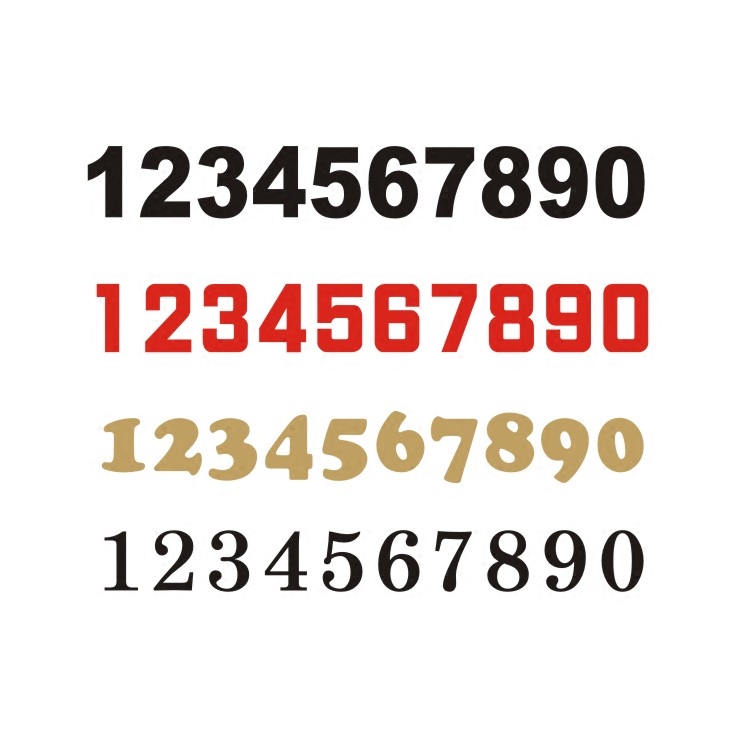 定制各种字体数字贴纸0-9 编码个性卡通大小不干胶贴号码镂空自粘