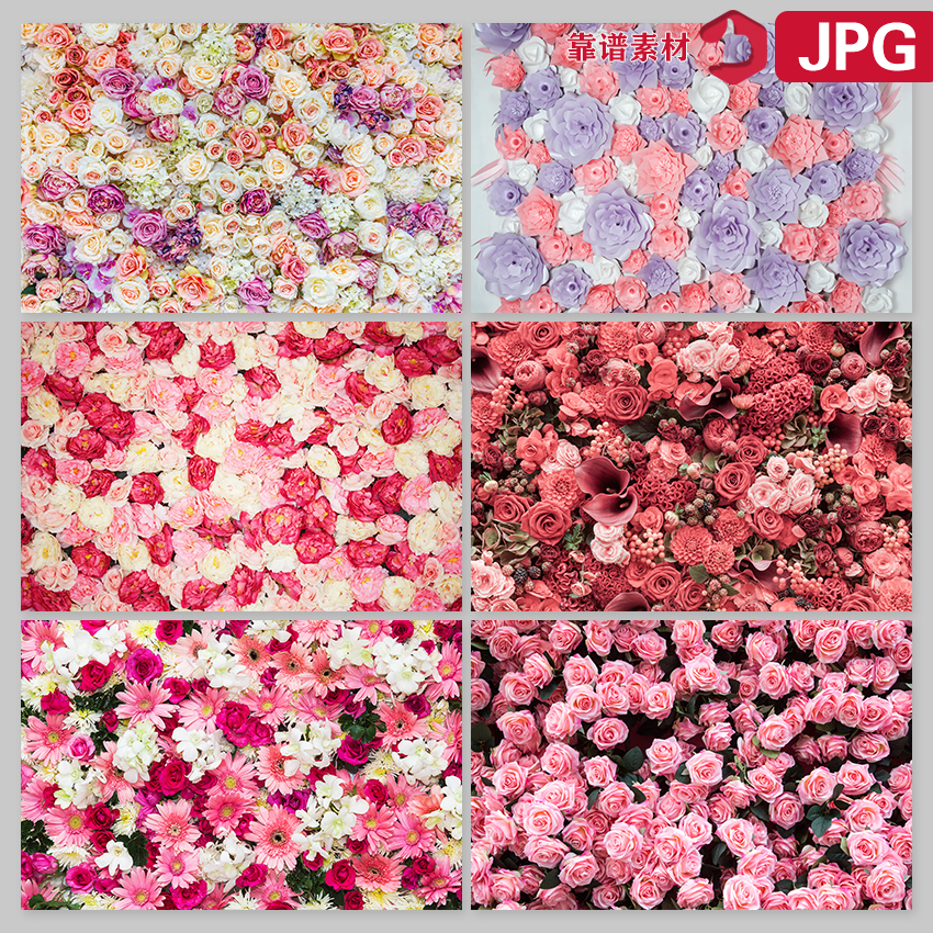 粉色粉嫩红色蓝色玫瑰花朵鲜花婚礼高清背景图片设计素材