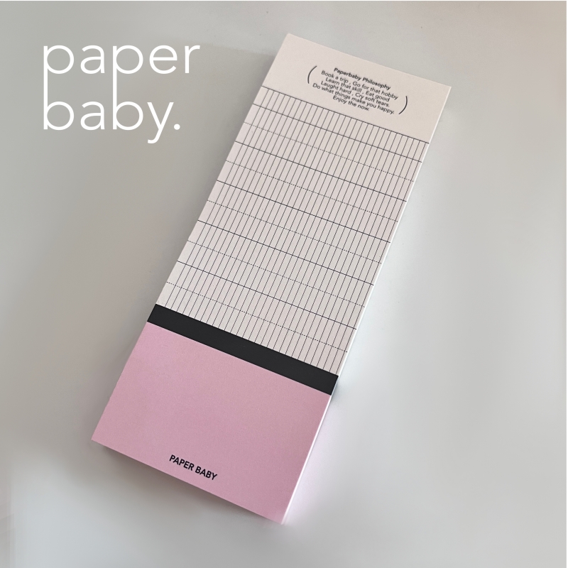 paperbaby 原创复古风粉色与英文格拼接便签本手帐素材
