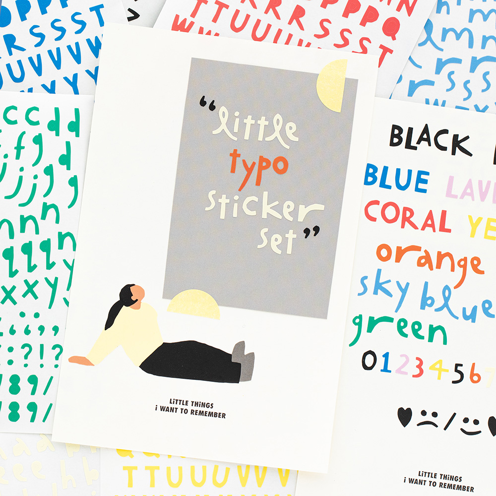 韩国livework英文字母数字符号彩色手账相片装饰标记贴纸10张套装