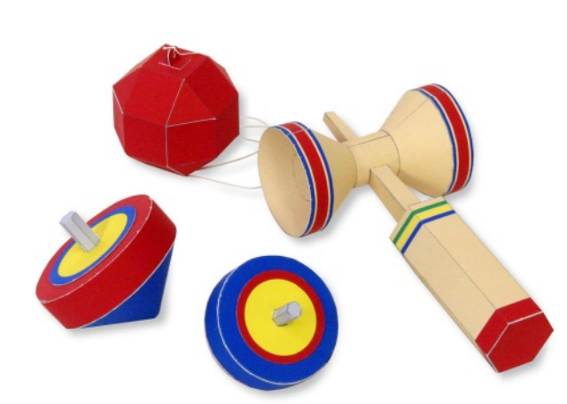 儿童益智DIY立体手工制作纸陀螺摆件摆设3D纸质模型纸艺玩具