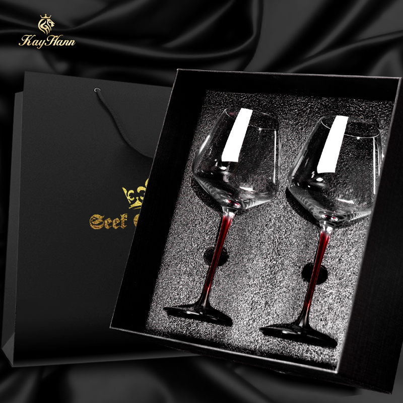 高档红领结水晶红酒杯一对礼盒装家用欧式陀螺醒酒器葡萄酒杯礼物