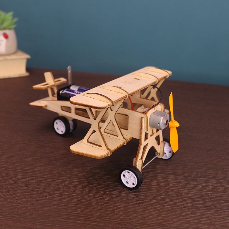 diy科技小制作科学手工拼装模型电动飞机滑行机创客教育实验材料