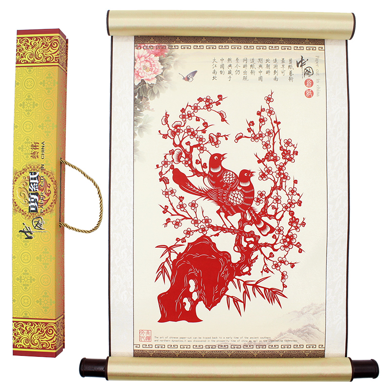丝绸剪纸画 装饰画送老外的中国特色礼物外事礼品中国风出国礼品