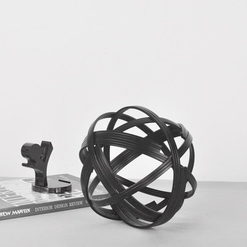 定制北欧现代几何球形摆件简单奢极书桌前台酒店工程金属软装饰品