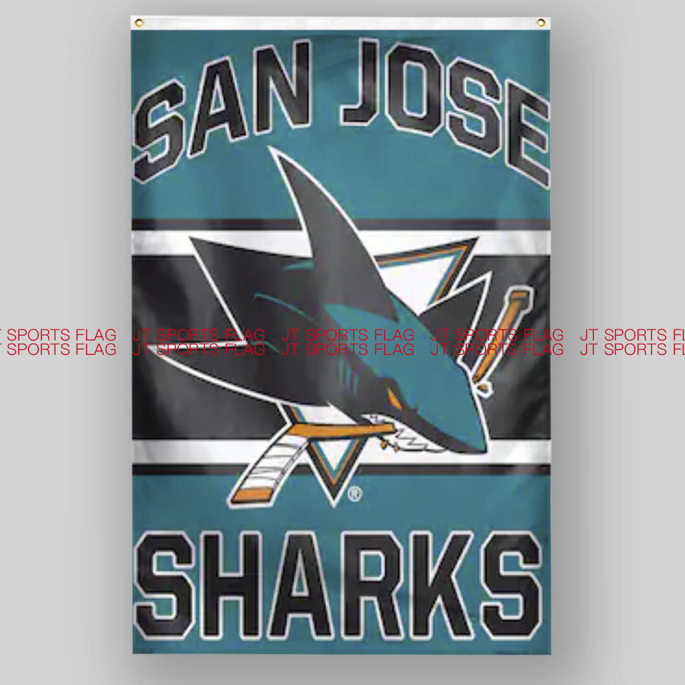 NHL美国圣何塞鲨鱼队曲棍球冰球俱乐部冠军队旗San Jose Sharks