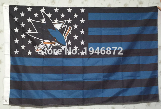 NHL圣荷西鲨鱼美国旗San Jose Sharks National Hockey Flag A3