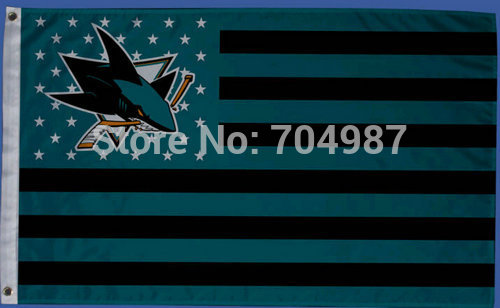 NHL圣荷西鲨鱼美国旗San Jose Sharks National Hockey Flag