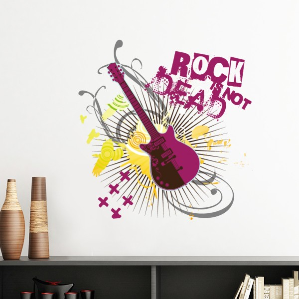 摇滚吉他音乐乐器图案墙贴壁纸房间贴花