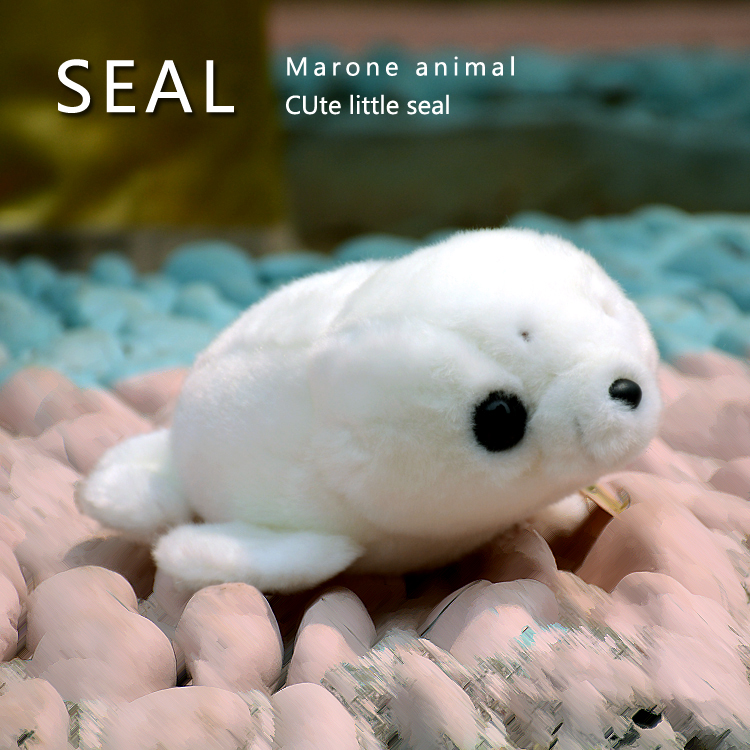 可爱仿真小海豹毛绒玩具大眼睛海豚公仔Q版海洋动物玩偶娃娃礼物